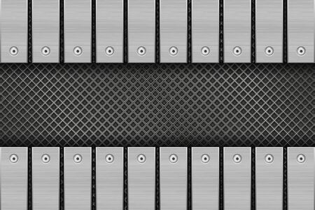 Metal perforated background with rivetted platesのイラスト素材
