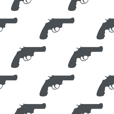 Revolver gun Black silhouette drawing Seamless patternのイラスト素材