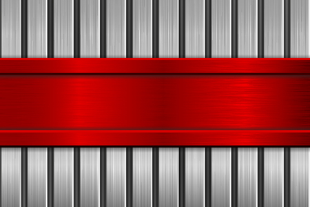 Red plate on metal brushed textureのイラスト素材