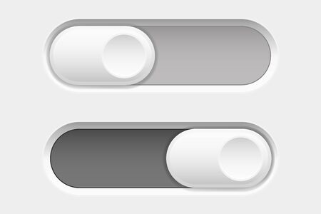 Toggle switch interface buttons. Gray elementsのイラスト素材