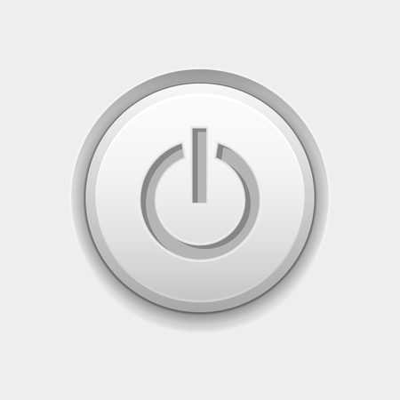 POWER round white interface buttonのイラスト素材