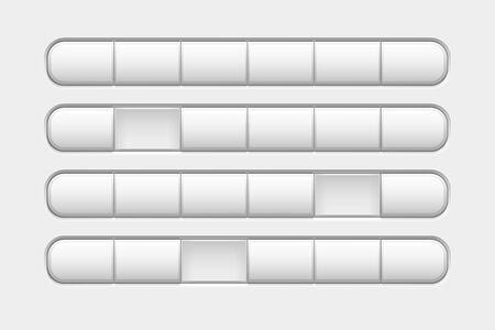 Row of white buttons with some pushed buttonsのイラスト素材