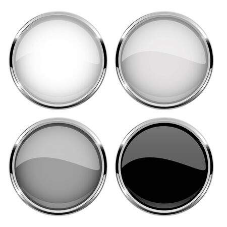 Collection of glass buttons with vector illustrationのイラスト素材