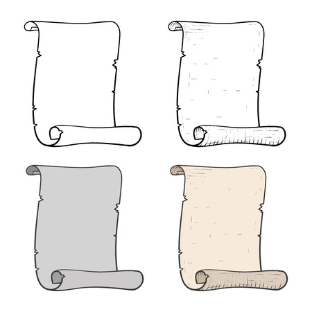 Parchment scrolls. Hand drawn sketchのイラスト素材