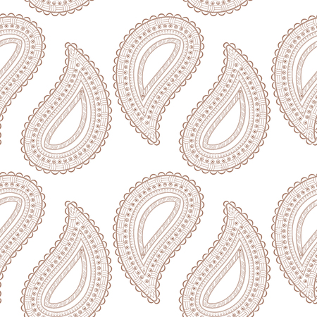 Paisley ornament seamless pattern. Decorative oriental designのイラスト素材