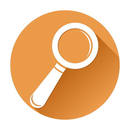 Magnifying glass on Orange round Search iconのイラスト素材