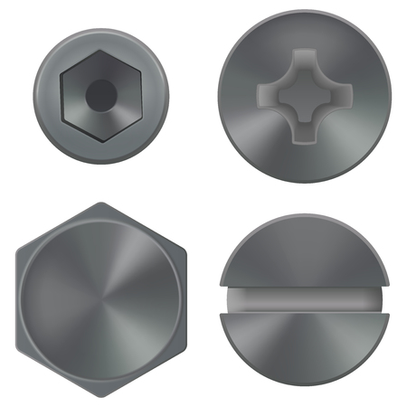 Metal screw head drivesのイラスト素材