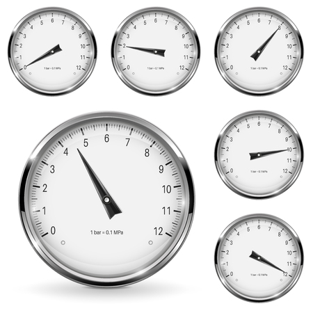 Manometer round gauges with metal frameのイラスト素材
