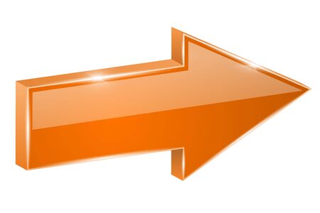 Shiny orange arrow icon on a white backgroundのイラスト素材