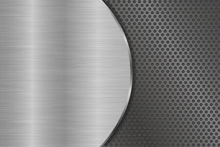 Metal brushed background with perforationのイラスト素材