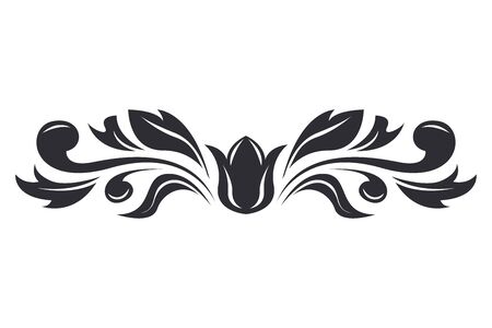 Floral decorative dividerのイラスト素材