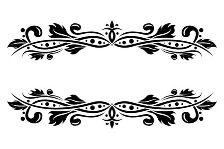 Floral decorative dividersのイラスト素材