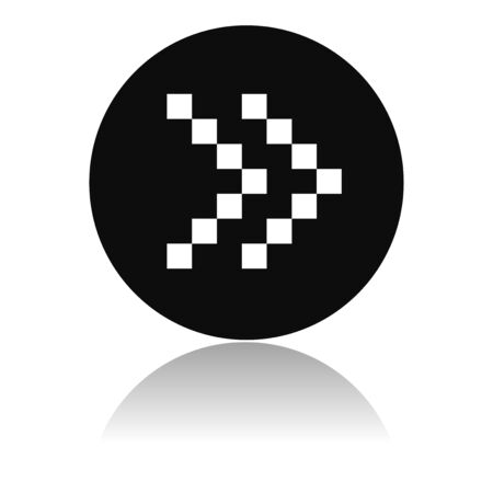 Arrow icon. Dotted double icon or Fast forward black button. Vector illustration on white backgroundのイラスト素材