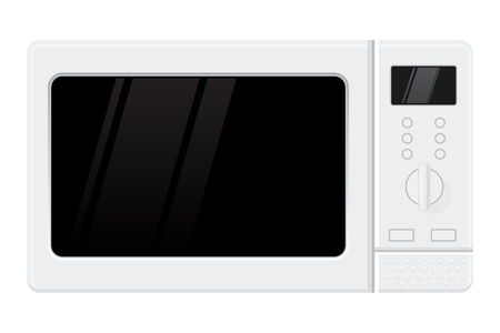Microwave oven. Flat design. Vector illustration isolated on white backgroundのイラスト素材