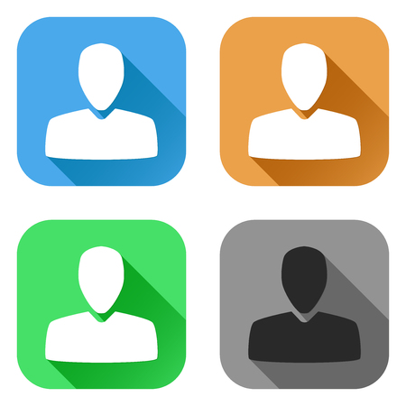 User icons. Set of colored signs. Vector illustrationのイラスト素材