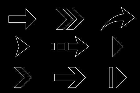 Outline arrows setのイラスト素材