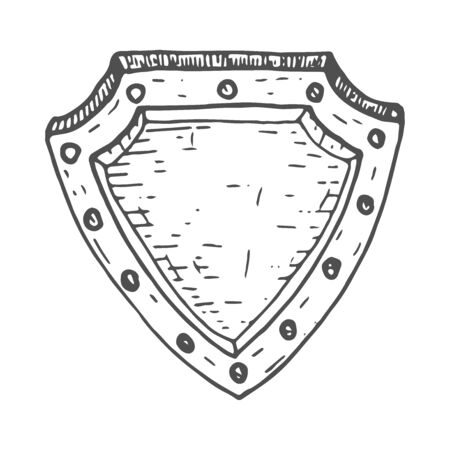 Shield hand drawn sketchのイラスト素材
