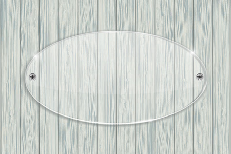 Transparent acrylic plate on wooden backgroundのイラスト素材