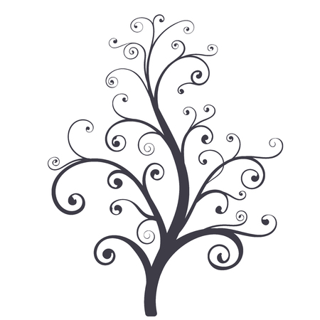 Decorative tree. Vector illustration isolated on white backgroundのイラスト素材