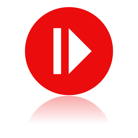 PAUSE icon. Round red icon with reflectionのイラスト素材
