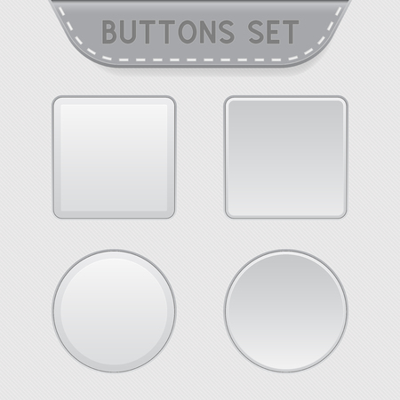 Square and round blank button iconsのイラスト素材