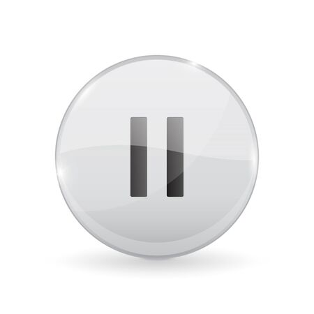 Pause button. Glass shiny 3d iconのイラスト素材