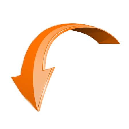 3d Orange down arrow vector illustrationのイラスト素材