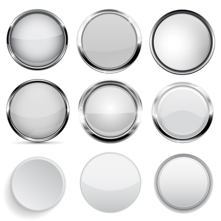 Glass and plastic buttons collection vector illustration setのイラスト素材