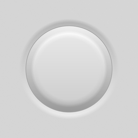 Gray round push button. Plastic 3d interface elementのイラスト素材