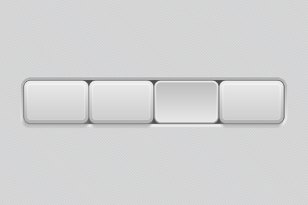 Square buttons in a row, with one button pushedのイラスト素材