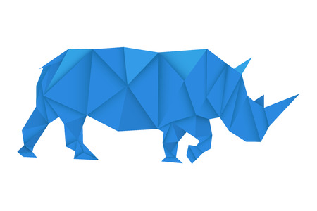 Blue rhinoceros. Polygonalのイラスト素材