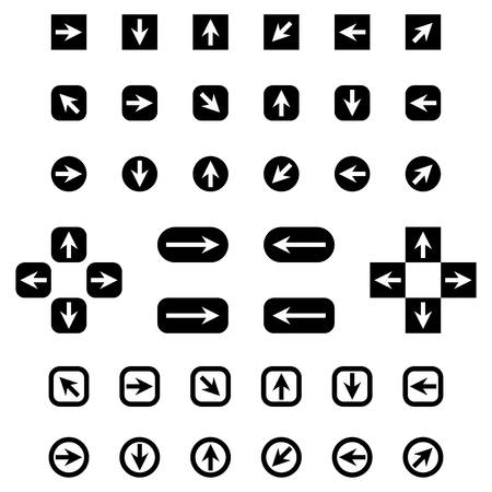 Black flat arrows set. Indication signsの写真素材