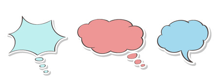 Speech bubbles. Icons set. Vector illustration isolated on white backgroundのイラスト素材