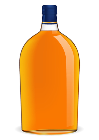 Bottle of brandy. Vector 3d illustration isolated on white backgroundのイラスト素材