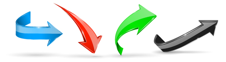 Colored arrows. 3d web icons. Vector illustration isolated on white backgroundのイラスト素材