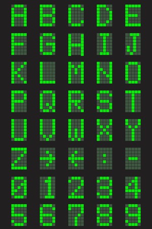 Digital font. Green setのイラスト素材
