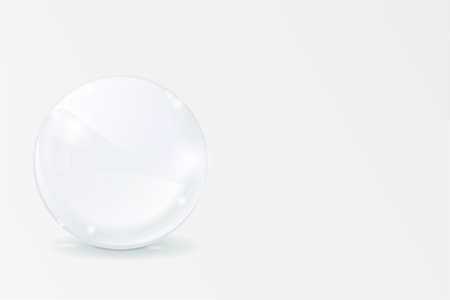 White glass ball. Vector 3d illustration on white backgroundのイラスト素材