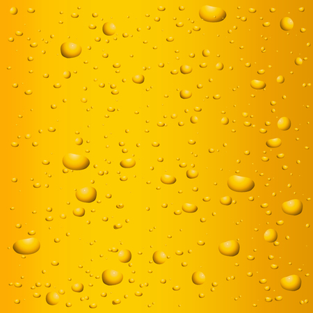Orange background with water drops. Vector 3d illustrationのイラスト素材