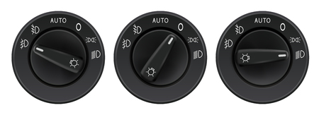 Headlights selectors. Car elementsのイラスト素材