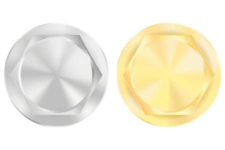 Screw heads. Vector illustration isolated on white backgroundのイラスト素材
