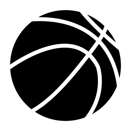 Basketball ball. Black icon. Vector illustration isolated on white backgroundのイラスト素材