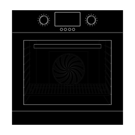 Oven icon. Vector illustration isolated on white backgroundのイラスト素材