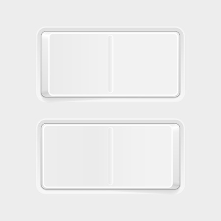 Switch gray 3d push buttons. Vector illustrationのイラスト素材