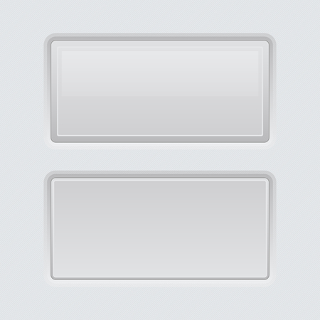 White web interface buttons. Square 3d icons. Vector illustrationのイラスト素材