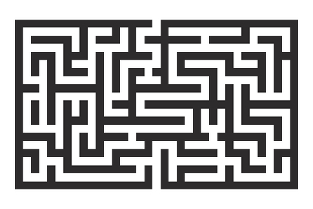 Maze. Black square puzzle. Vector illustration isolated on white backgroundの写真素材