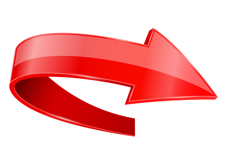 Red 3d arrow. Vector illustration isolated on white backgroundのイラスト素材
