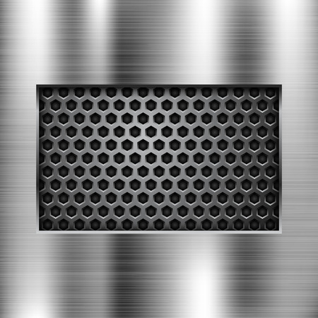 Metal background with perforated windowのイラスト素材