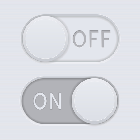 Toggle switch buttons. On and Off. Vector 3d illustrationのイラスト素材