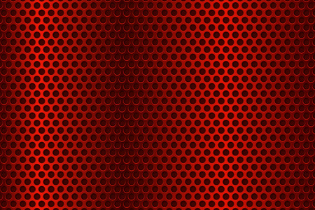 Red metal perforated 3d texture. Vector illustrationのイラスト素材