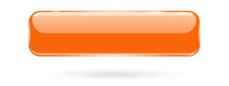 Orange 3d glass button. Vector illustration isolated on white backgroundのイラスト素材